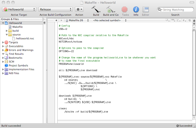 Using Xcode to write NXC
