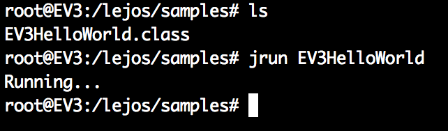 HelloWorld.java: first steps with Java on EV3